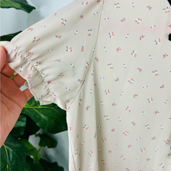 Daisy May Light Pink Button Down Ruffle Chiffon Floral Blouse - Picture 4 of 8